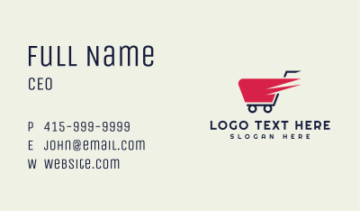 Speedy Shopping Cart Business Card Image Preview