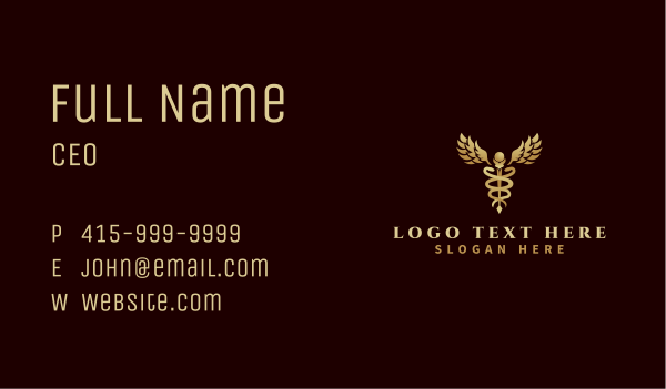 Health Caduceus Wing Business Card Design Image Preview