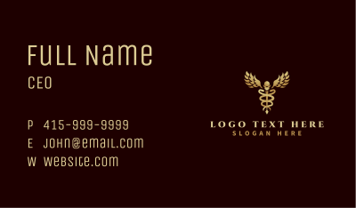 Health Caduceus Wing Business Card Image Preview