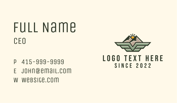 Mountain Airline Wings Business Card Design Image Preview