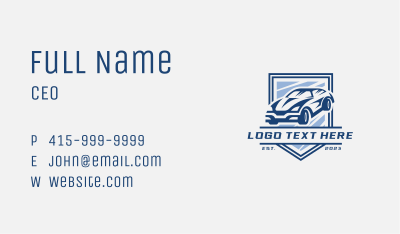 Racing Car Shield Business Card Image Preview