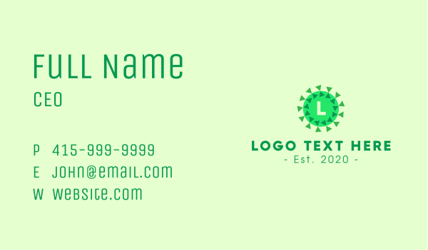 Green Triangle Coronavirus Business Card Design Image Preview