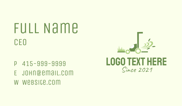 Lawn Mower Service Business Card Design Image Preview