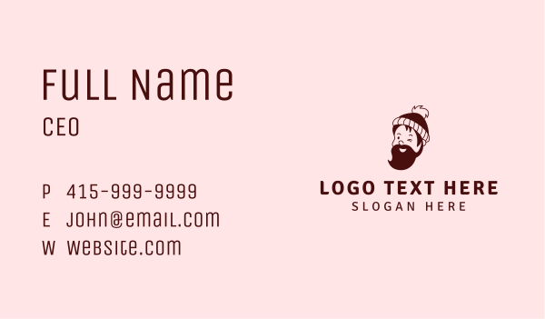 Hipster Beard Beanie Business Card Design Image Preview