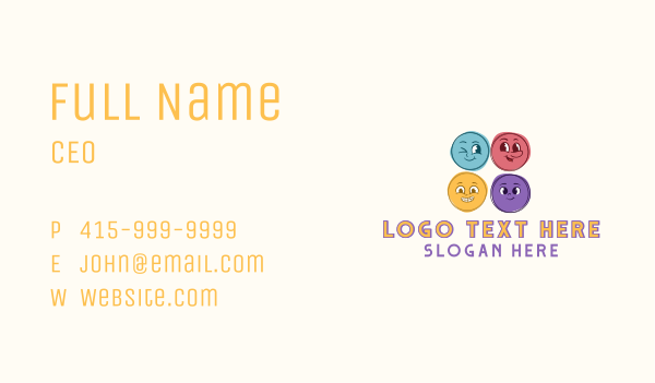 Cute Quirky Face Business Card Design Image Preview