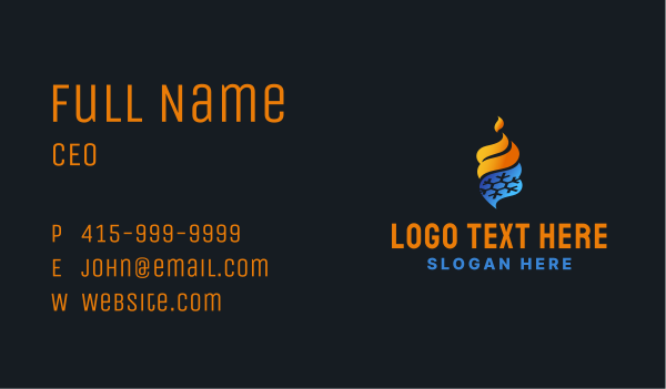 Fire Ice Gasoline Business Card Design Image Preview