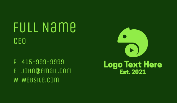 Chameleon Media Player Business Card Design Image Preview