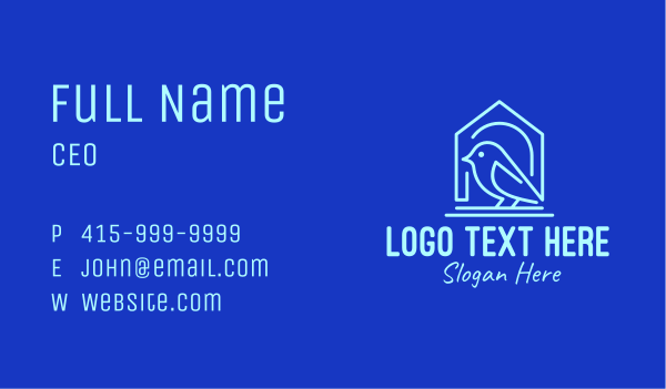 Blue Bird House Business Card Design Image Preview