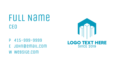 Blue Hexagon Tower Business Card