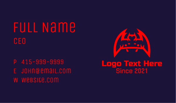 Red Bat Controller  Business Card Design Image Preview