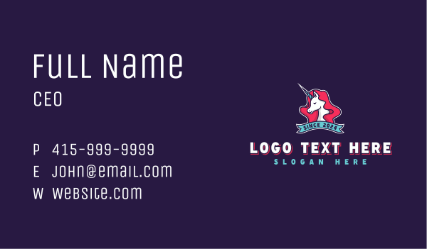 Unicorn Gaming Business Card Design Image Preview