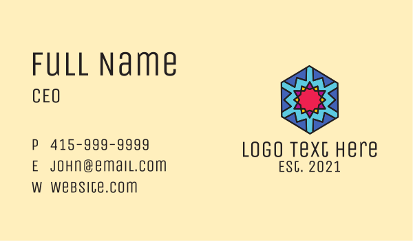 Geometric Hexagon Pattern Business Card Design