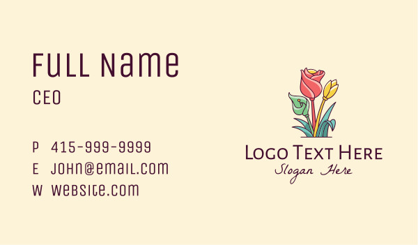 Colorful Flower Decor Business Card Design Image Preview