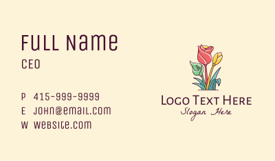 Colorful Flower Decor Business Card Image Preview