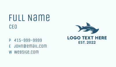 Ocean Aquarium Hammer Head Shark  Business Card Image Preview