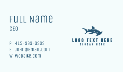 Ocean Aquarium Hammer Head Shark  Business Card Image Preview