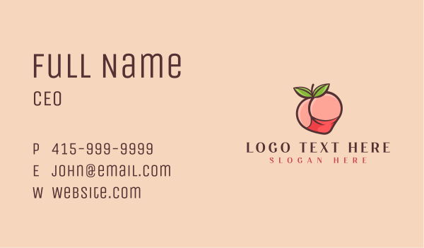 Sexy Peach Butt Business Card Design Image Preview