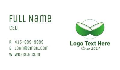 Sliced Green Coconut Business Card Image Preview