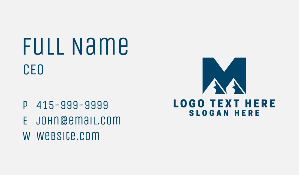 Mountain Peak Letter M Business Card Design Image Preview