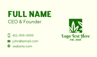 Green Cannabis Herb Business Card Design