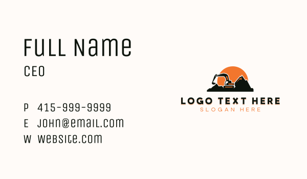 Excavation Heavy Equipment Business Card Design Image Preview