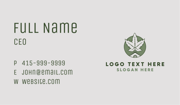 Marijuana House Green Business Card Design Image Preview