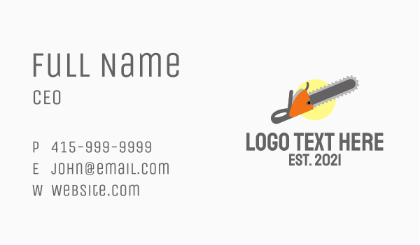 Lawn Maintenance Chainsaw Business Card Design Image Preview