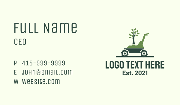 Tree Garden Lawn Mowing Business Card Design Image Preview