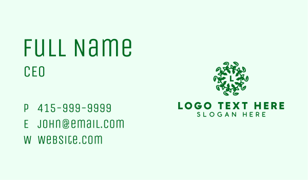 Green Eco Lettermark  Business Card Design Image Preview