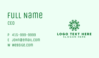 Green Eco Lettermark  Business Card Image Preview