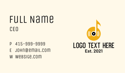 Music Note Disc Business Card Image Preview