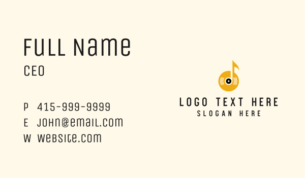 Music Note Disc Business Card Design Image Preview