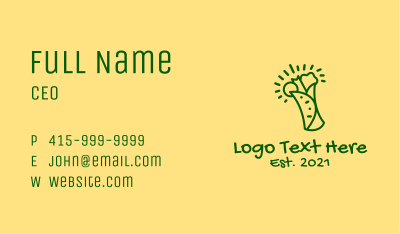 Green Healthy Burrito  Business Card Image Preview