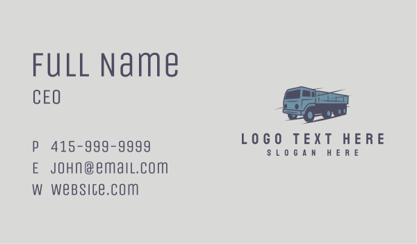 Blue Truck Logistics Business Card Design Image Preview