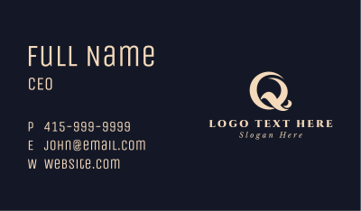 Elegant Fashion Letter Q Business Card Image Preview