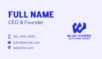 Blue Letter W Business Card Image Preview