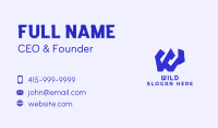 Blue Letter W Business Card Image Preview
