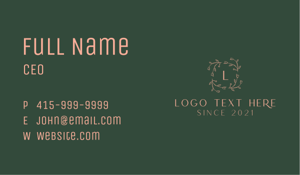 Organic Flower Letter Business Card Design Image Preview