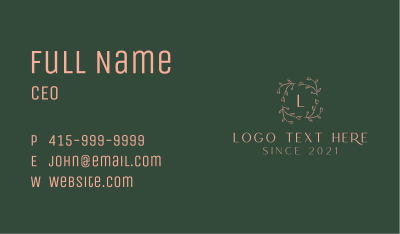 Organic Flower Letter Business Card Image Preview