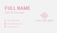 Floral Swirl Heart Business Card Design