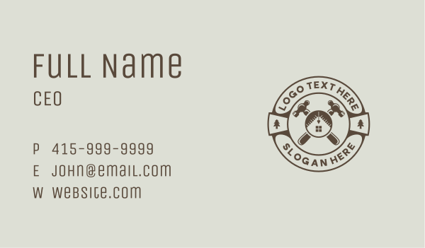 Carpenter Tool Hammer Business Card Design Image Preview