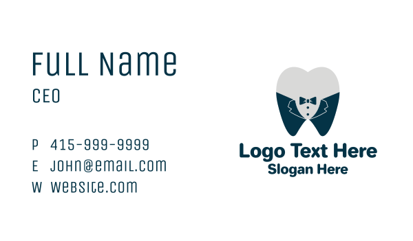 Tuxedo Tooth  Business Card Design Image Preview