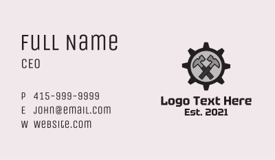 Hammer Cog Mechanic Business Card Image Preview
