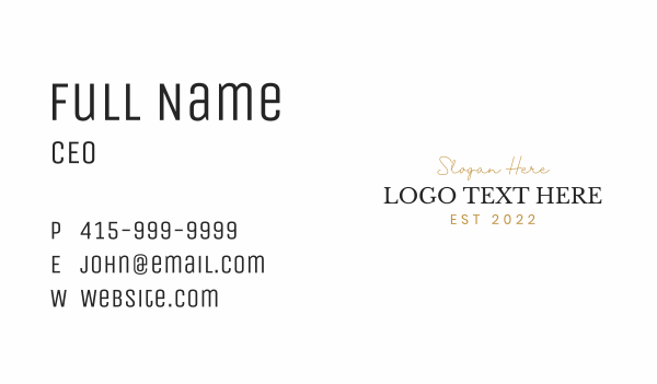 Luxury Modern Wordmark Business Card Design Image Preview