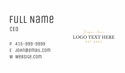 Luxury Modern Wordmark Business Card Image Preview