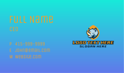 Wild Rhino Game Clan Business Card Image Preview