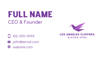 Purple Origami Bird Business Card Image Preview