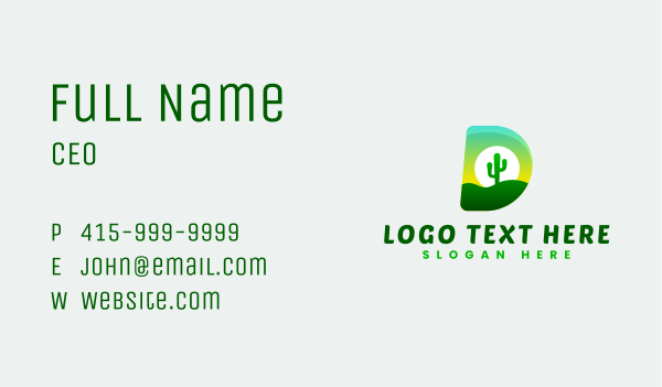Nature Desert Cactus Business Card Design Image Preview
