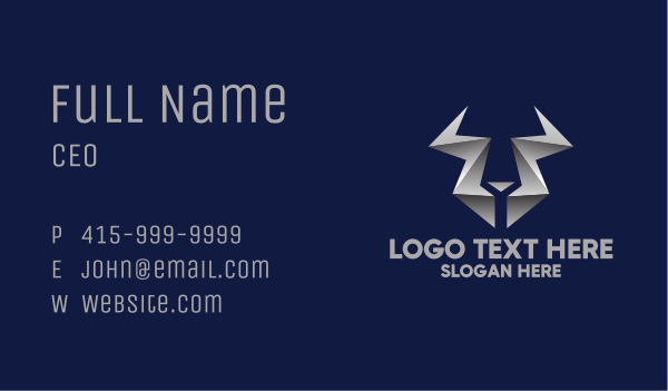 Modern Metallic Horns Business Card Design Image Preview