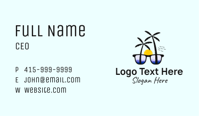 Tropical Ocean Sunglasses  Business Card Image Preview